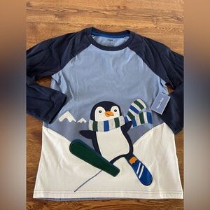 Boys Gymboree Polar Party Skiing Penguin Shirt Size 10 NWT